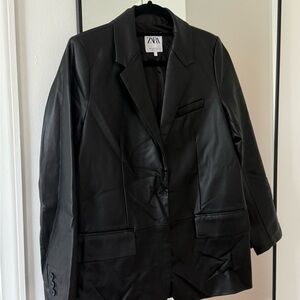 Zara Leather Blazer